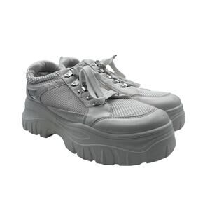 Wilddiva Lounge Women's Size 8  White Chunky Sole Lace up Sneaker #S330
